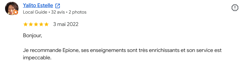 Avis client d'Épione n°3