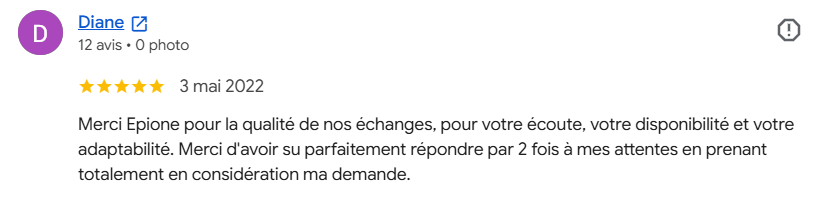 Avis client d'Épione n°7